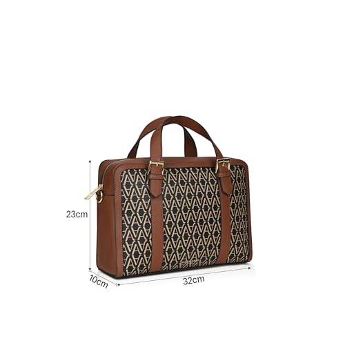 Accessorize London Women's Colorblock Dorota Monogram Satchel Bag I Womens Bag| hand bags for women stylish, Black, M