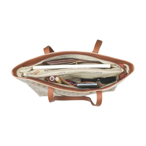 Lavie Women’s Mono LL Adele Tote Bag for Women | Tote Handbag for Work | Ladies purse | Stylish Shoulder Bag | Gift for Women, Taupe