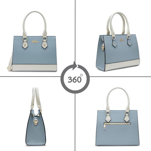 Lavie Women's Pastel Natalie Satchel Bag | Satchel Handbag for Work | Ladies purse | Stylish Shoulder Bag | Gift for Women, P Blue, M