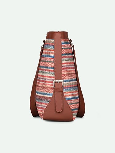 ZOUK OUK Women's Office Bag With External Pocket and Double Handles Shoulder Strap |, Bhuj Rabari, L