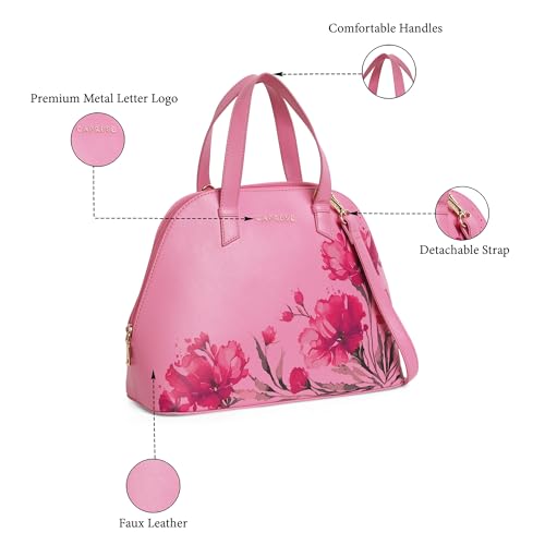 Caprese Chloe Satchel Medium Bag for Women|Adjustable & Detachable Strap - Versatile Shoulder, Crossbody & Handheld Bag for Work, Travel, and Everyday Use - Spacious with Multiple Compartments, Violet