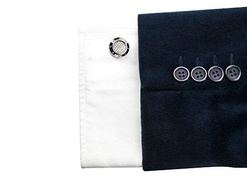 Knighthood Men's Grey Carbon Fibre Screw Down Cufflinks Grey Shirt Cuff Links Business, Wedding Gifts with Gift Box