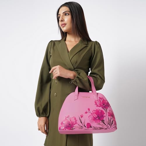 Caprese Chloe Satchel Medium Bag for Women|Adjustable & Detachable Strap - Versatile Shoulder, Crossbody & Handheld Bag for Work, Travel, and Everyday Use - Spacious with Multiple Compartments, Violet