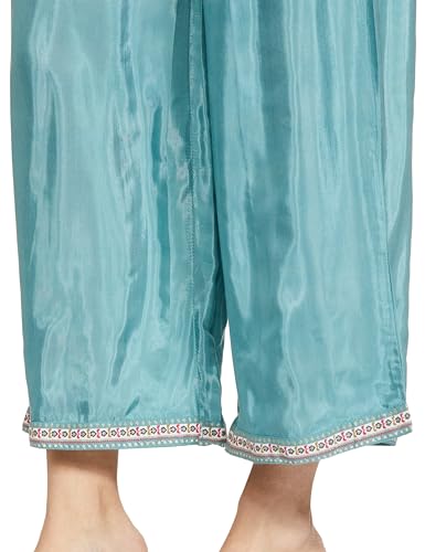 W for Woman Parallel stretch pants for women regular fit, Bright blue, M
