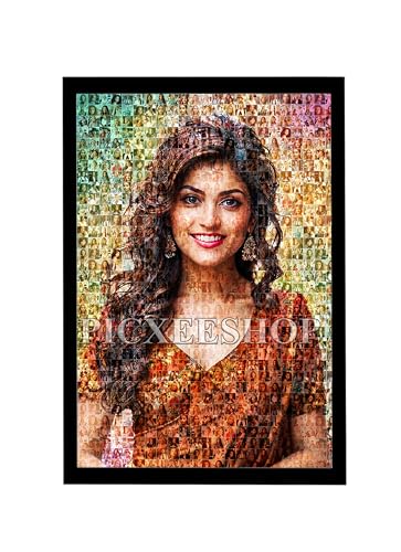 picxeeshop Personalized Mosaic Photo Frame, Moisture and Scratch Resistant, No Glass on top