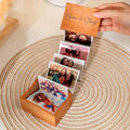 Pull Out Photo Album, Valentines Memory Collection, Personalized Wooden Photo Frame, Gift for Him, Trinket Wooden Box, First Christmas Gift