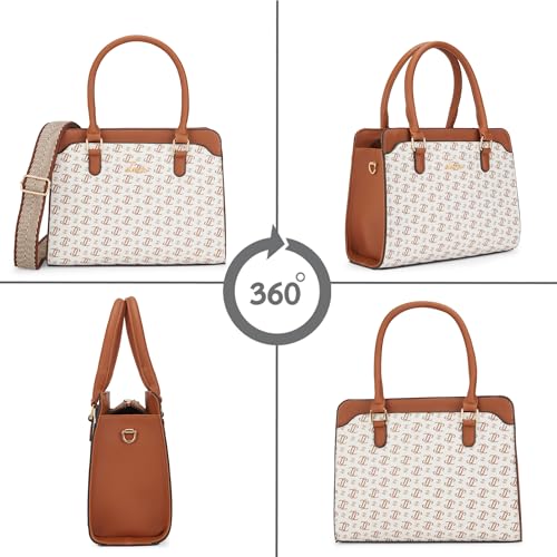 Lavie Women's Mono LL Nelly 3C Satchel Handbag for Women | Satchel Bag for Work | Ladies purse | Stylish Shoulder Bag | Gift For Women, Off White