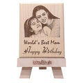 GFTBX Customized Photo Frames with Photo - Engraved Wooden Photo Plaque for Mom Birthday (5x4in, Wood), Tabletop