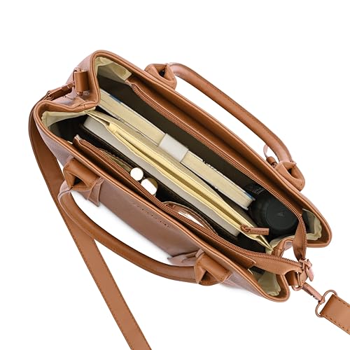 Fastrack Switch-It-Up Satchel | Faux-Leather Women Handbags | Comes with a Key-Leash| Ladies Purse Handbag | Satchel for Casual Carry, Tan, L
