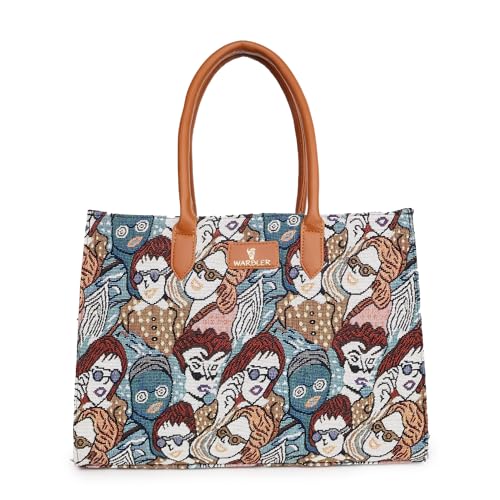 Warbler jacquard Tote Bag, printed Pattern, Casual Shoulder Handbag for work travell, Multicolor-1