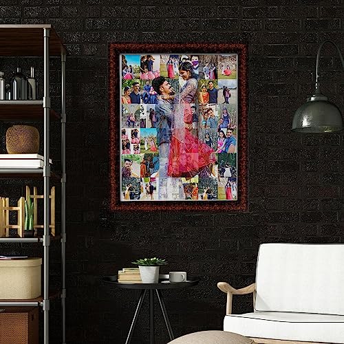 MUSHA Personalized 16x20 Inch Premium Mosaic Photo Wooden Frame - Customizable, Durable, and Stunning Frame
