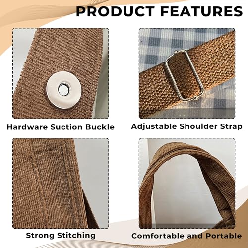 Kraptick Canvas Tote Bags – Stylish Shoulder Tote Bag Everyday Use For Women Reusable Compact Tote Bag Perfect as a Grocery, Shopping Bags for Grocery (DMFP929-V), Brown, M, Utility
