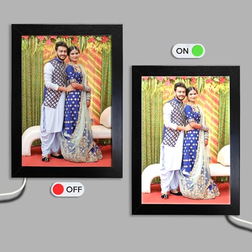 Nexaprint Customized LED Photo Frame with 12X18 Inch Photo | Upload Your Photo | LED Adapter Included | Wall Mounting | 1mm Non-Breakable Acrylic Protection | Gift For Family & Friends, Birthday