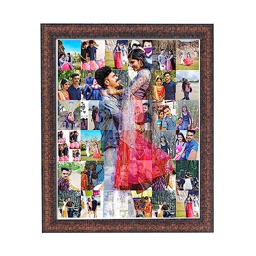 MUSHA Personalized 16x20 Inch Premium Mosaic Photo Wooden Frame - Customizable, Durable, and Stunning Frame