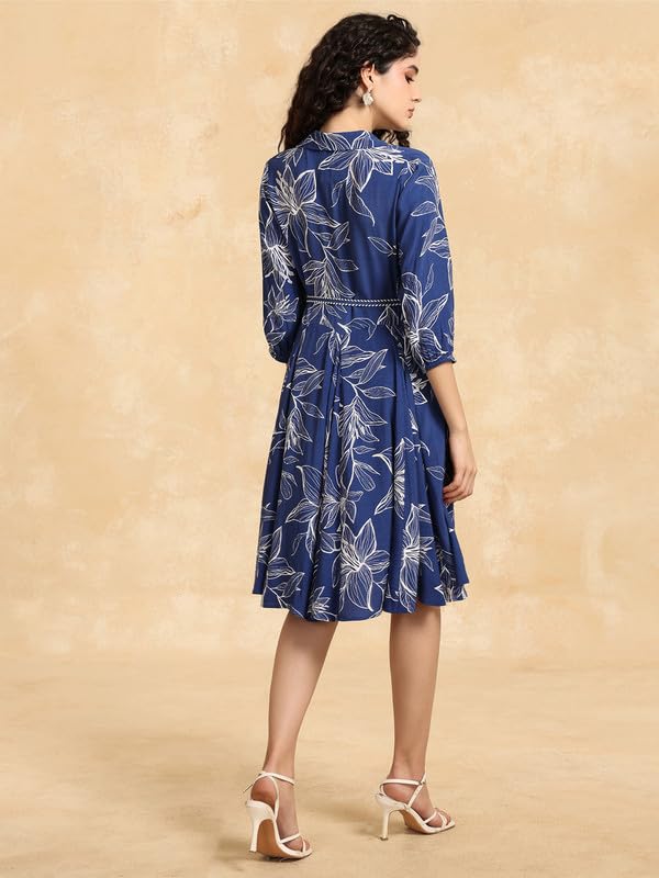 Mini Dress with Fiore Print by KAZO