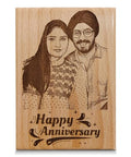 Shivansh Gifts Personalized Wooden Engraved Photo Frame, Customize Gift for Wedding, Anniversary (Brown, Rectangular) (4 x 6 Inch)