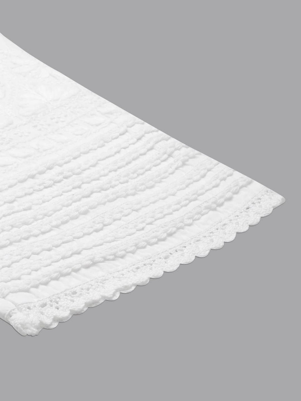 Ada Hand Embroidered Indian Chikankari White Cotton Palazzo Pant for Women A711151 (S)