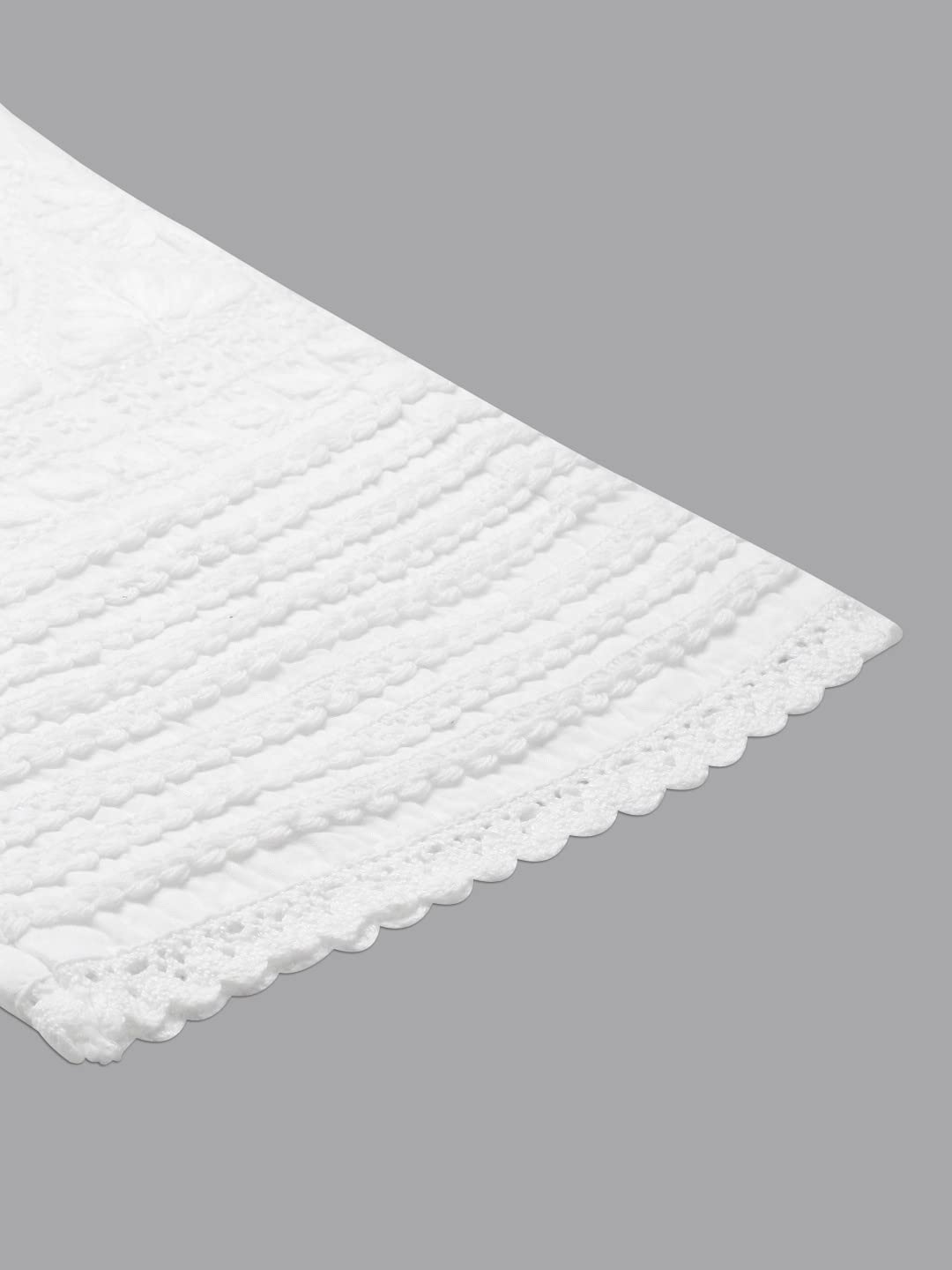 Ada Hand Embroidered Indian Chikankari White Cotton Palazzo Pant for Women A711151 (S)