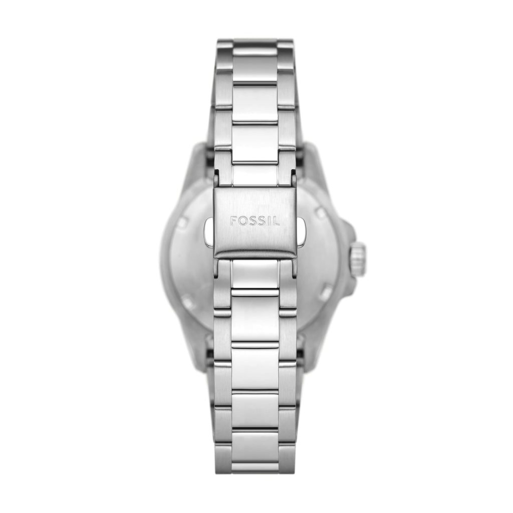 Fossil Women's Blue Dive Quartz Stainless Steel Three-Hand Watch, Color: Silver (Model: ES5351)