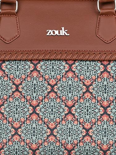 ZOUK Statement Business Bag | Jute | Vegan Leather Handcrafted Shoulder Bag Ideal For Office Use, Kolkata Nouveau, L