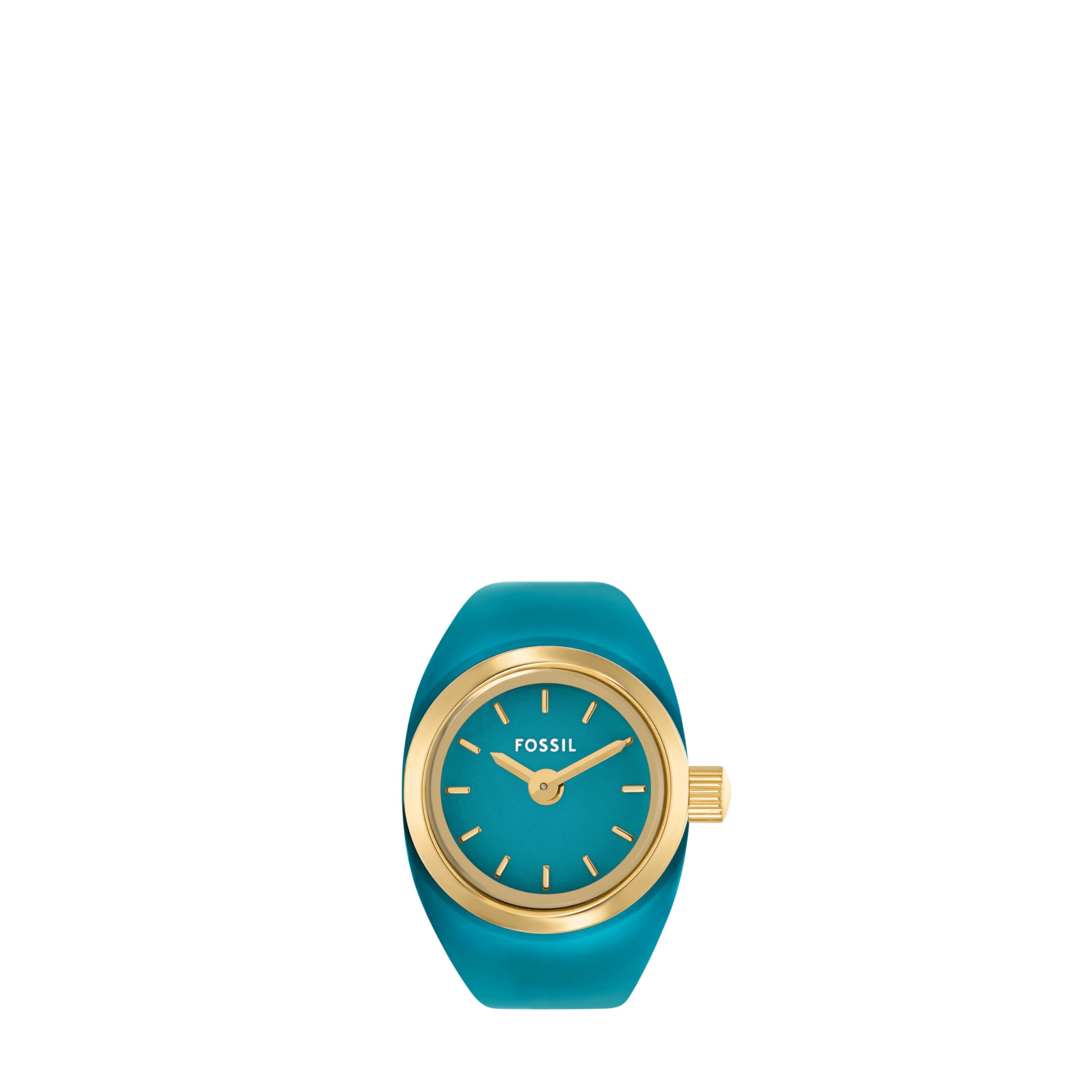 Fossil Women's Two-Hand Blue Stainless Steel Watch Ring, ES5415