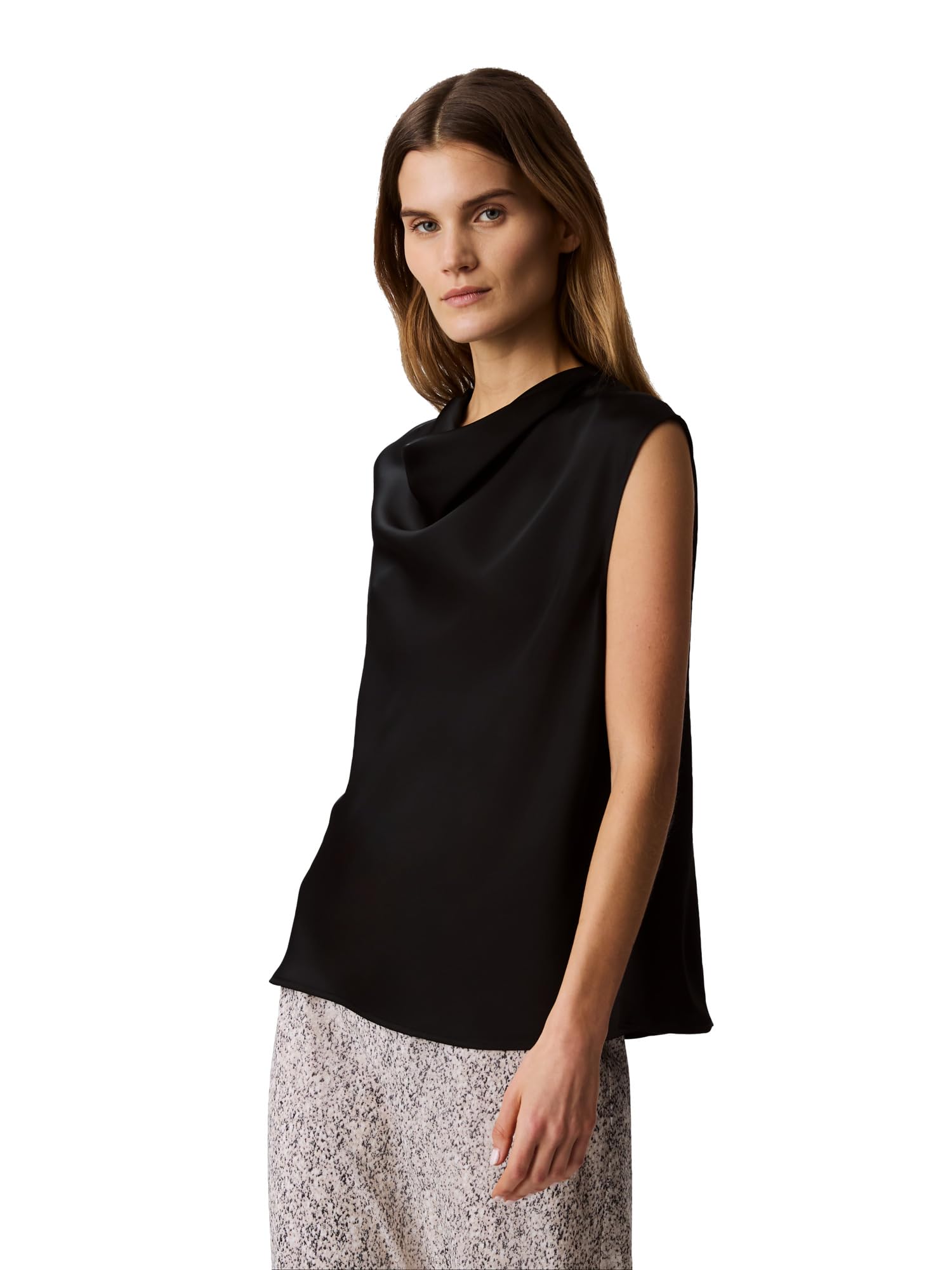 Calvin Klein Women's Satin Cowl Neck Blouse