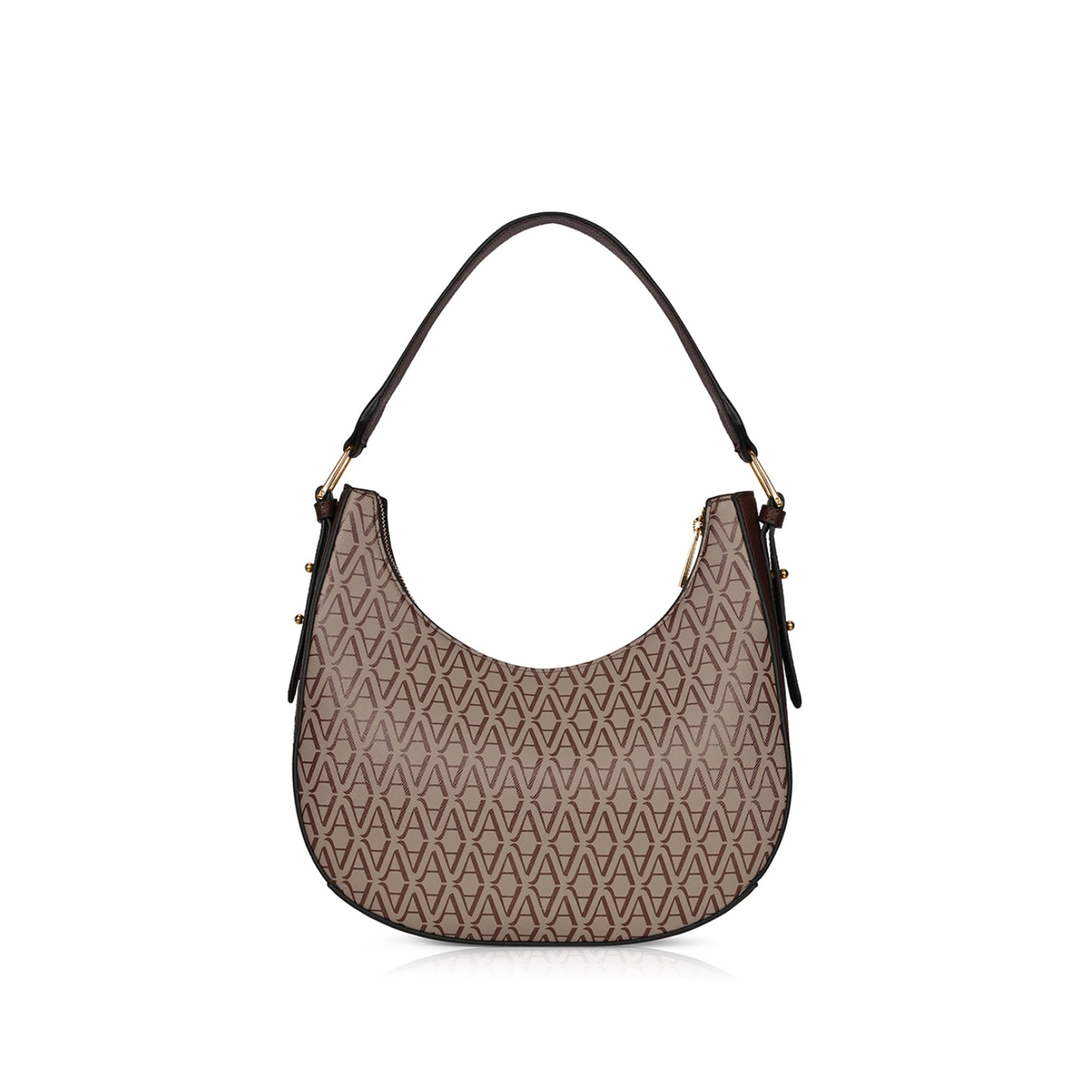 Accessorize London Women's Amara Monogram Hobo Bag I Shoulder Bag For Ladies| hand bags for women stylish, Brown, M