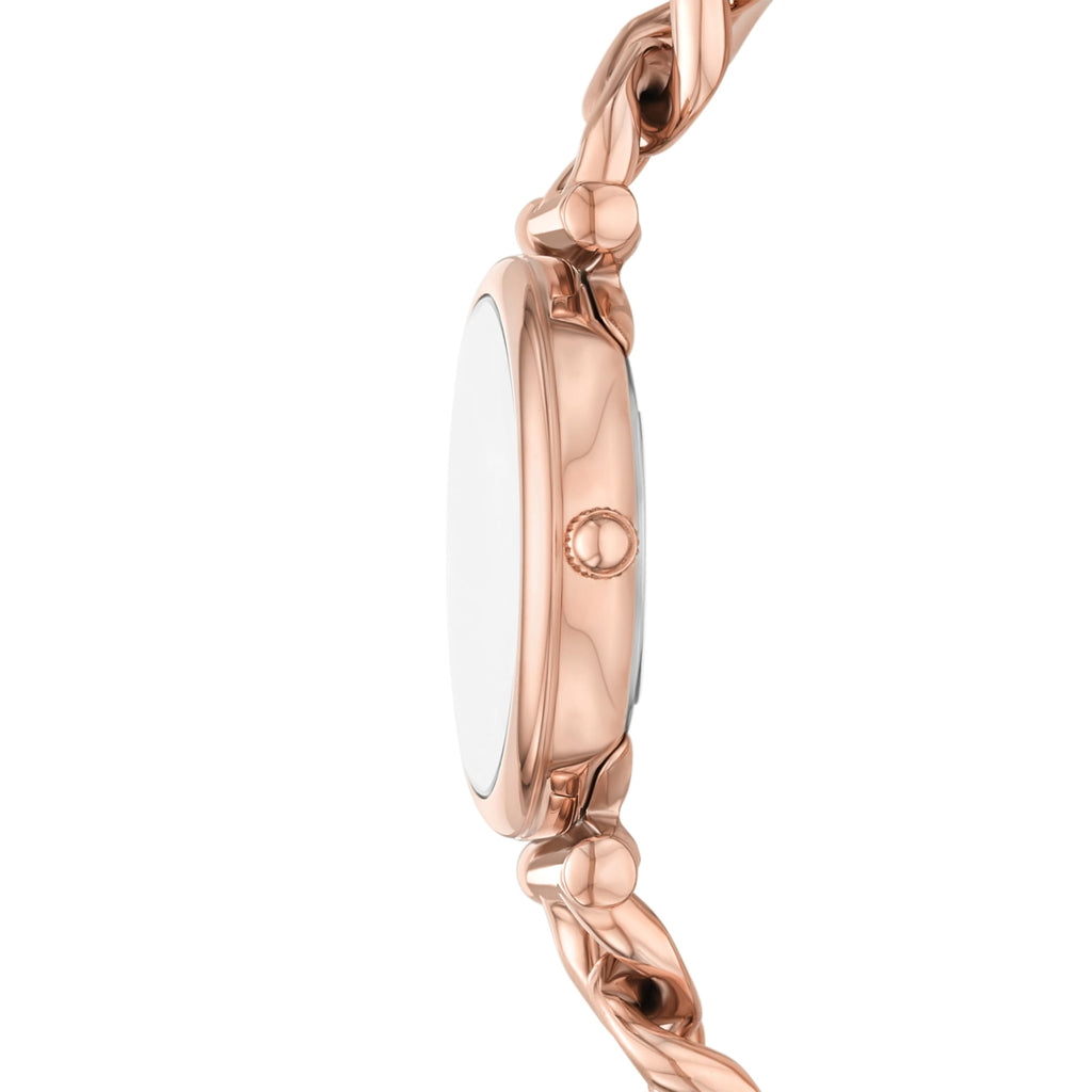 Fossil Women's Carlie Three-Hand Rose Gold-Tone Stainless Steel Watch and Bracelet Gift Set