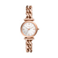 Fossil Women's Carlie Mini Quartz Stainless Steel Three-Hand Dainty Rose Gold Watch, Model ES5330