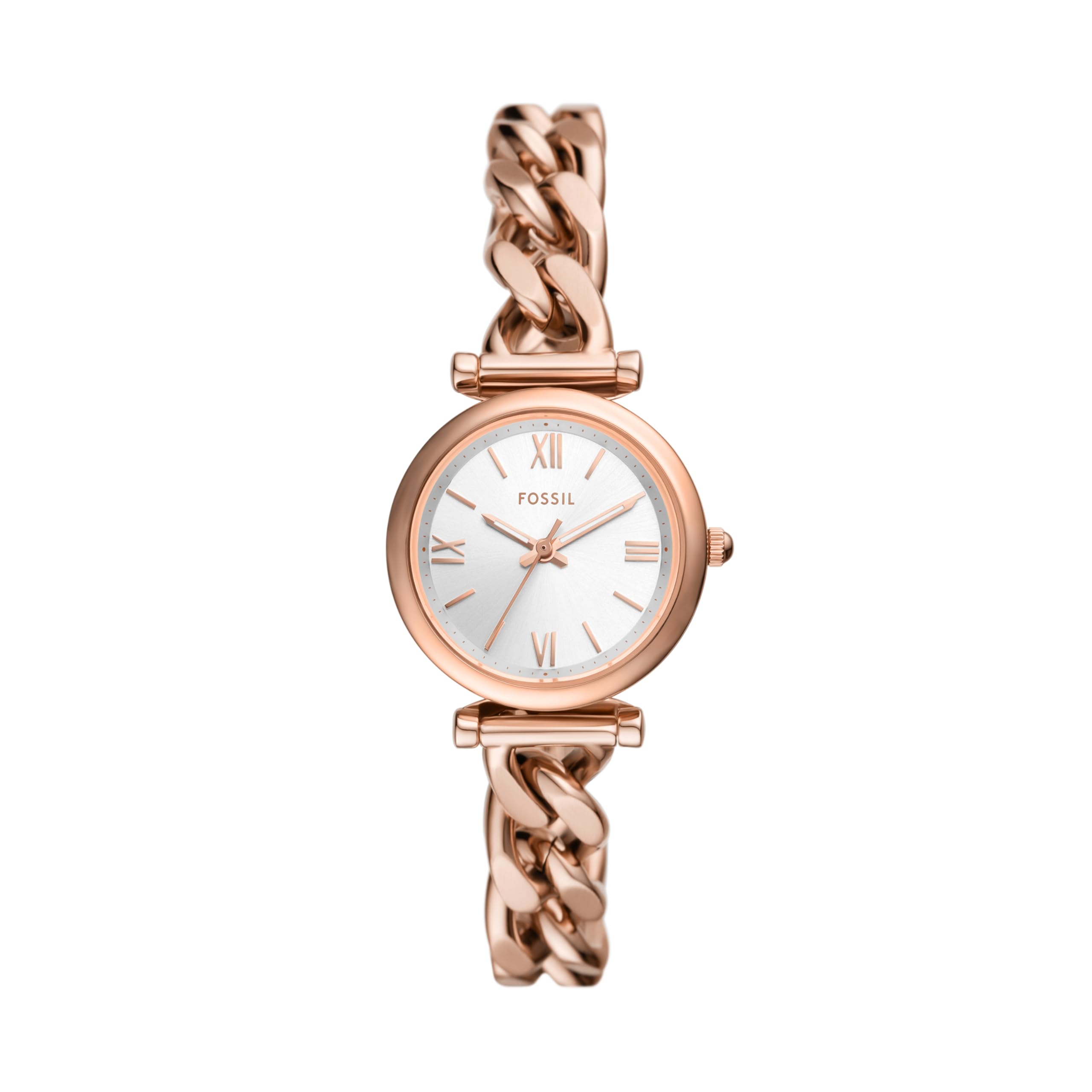 Fossil Women's Carlie Mini Quartz Stainless Steel Three-Hand Dainty Rose Gold Watch, Model ES5330