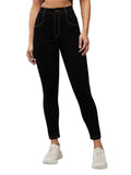 Dolce Crudo Women's High Waisted Regular Stretch Jeans, Black, 28