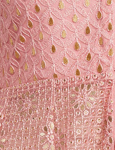 Biba Dusky Pink Front Open Anarkali Suit Set