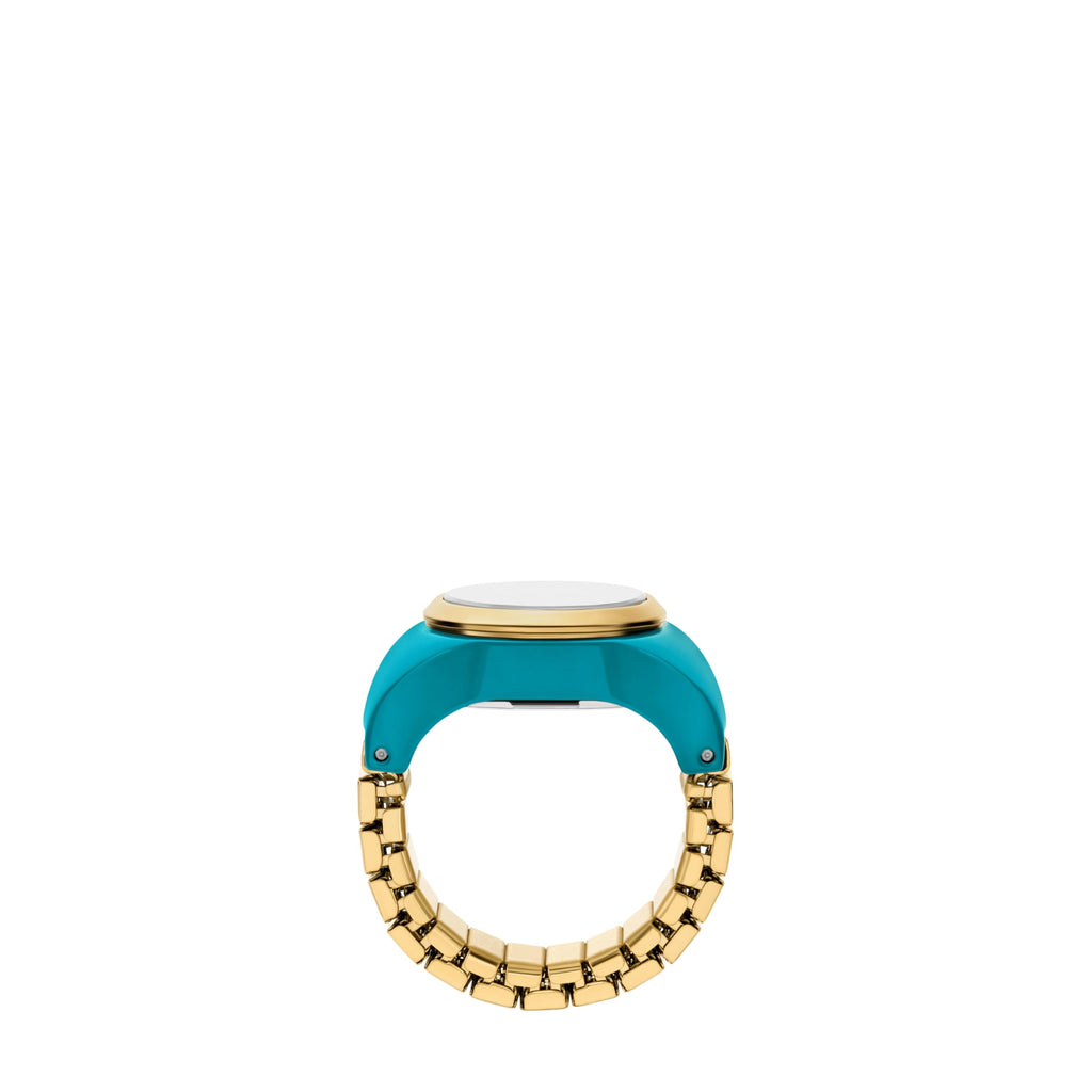 Fossil Women's Two-Hand Blue Stainless Steel Watch Ring, ES5415