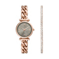 Fossil Women's Carlie Three-Hand Rose Gold-Tone Stainless Steel Watch and Bracelet Gift Set