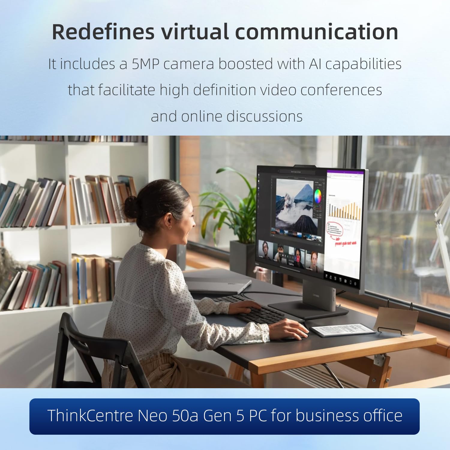 Lenovo ThinkCentre Neo 50a All-in-One Business Desktop, 27” FHD 100Hz Display, Intel Core i7-13620H, 32GB DDR5 RAM, 1TB SSD, Webcam, HDMI, Type-C, Wi-Fi 6, Wired Keyboard & Mouse, Windows 11 Pro