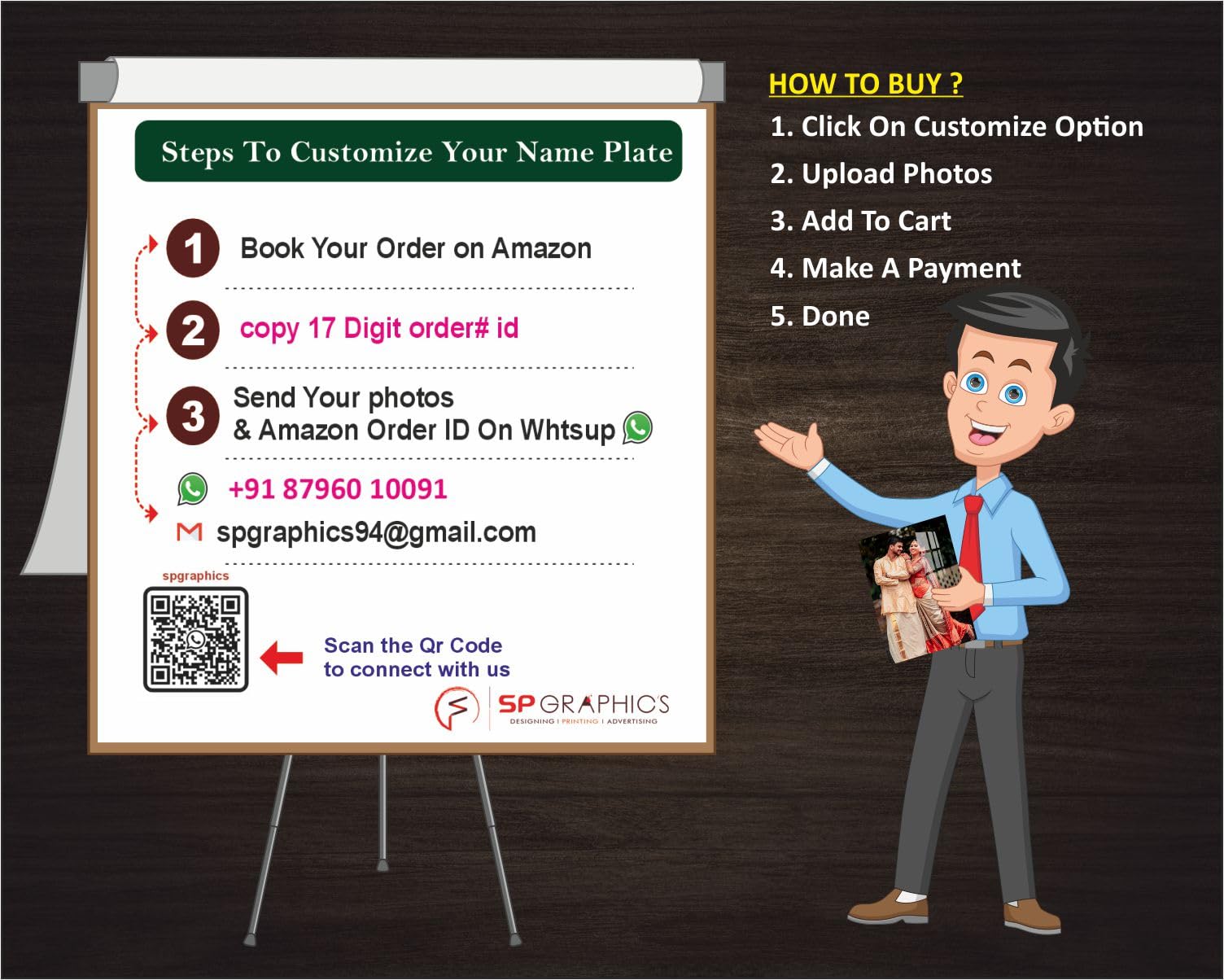 SP Graphics Customized Acrylic Portrait Photo Frames And Personalized Photo Frames With Photo Upload Personalized Birthday Gifts Wall Decor Decoration living Room(Acrylic Photo Frames)