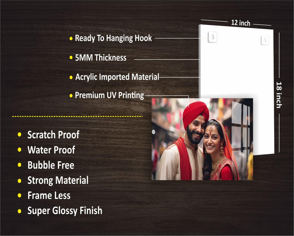 SP Graphics Customized Acrylic Portrait Photo Frames And Personalized Photo Frames With Photo Upload Personalized Birthday Gifts Wall Decor Decoration living Room(Acrylic Photo Frames)