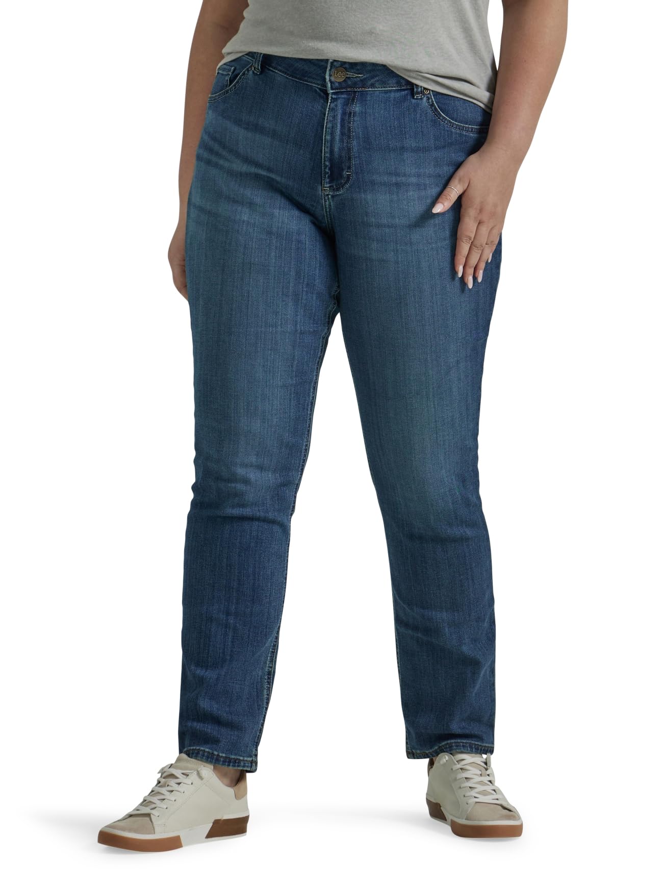 Lee Women's Plus Size Legendary Mid Rise Straight Leg Jean Seattle 30 Plus Long