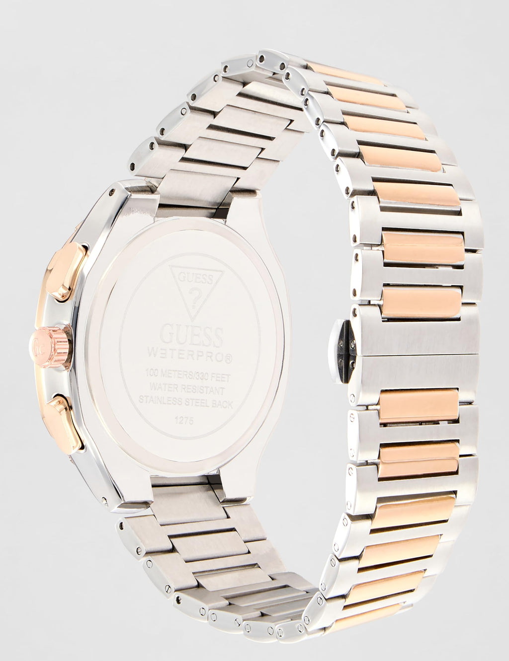 Guess Men's 42mm Watch - Two-Tone Bracelet Blue Dial Two-Tone Case