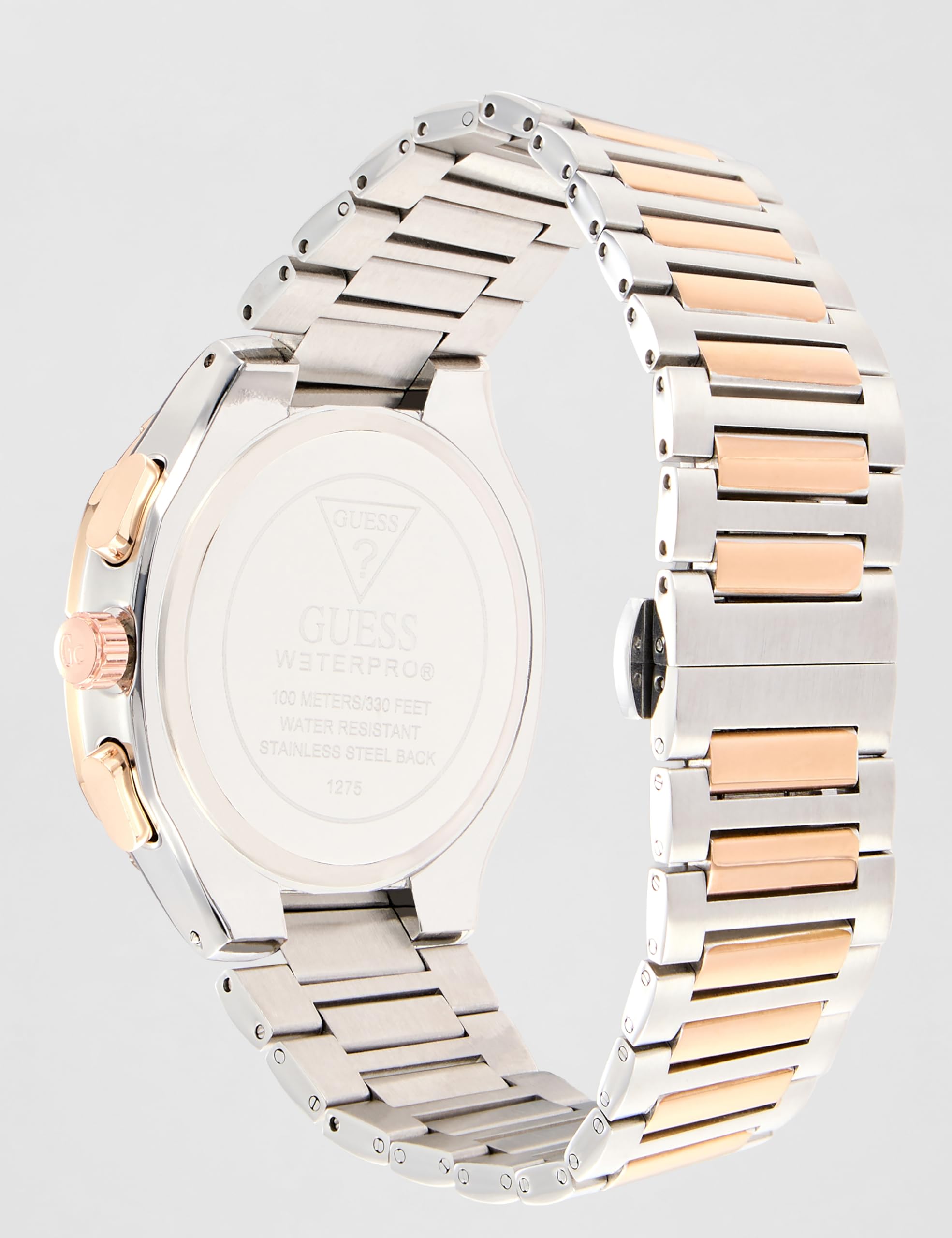 Guess Men's 42mm Watch - Two-Tone Bracelet Blue Dial Two-Tone Case