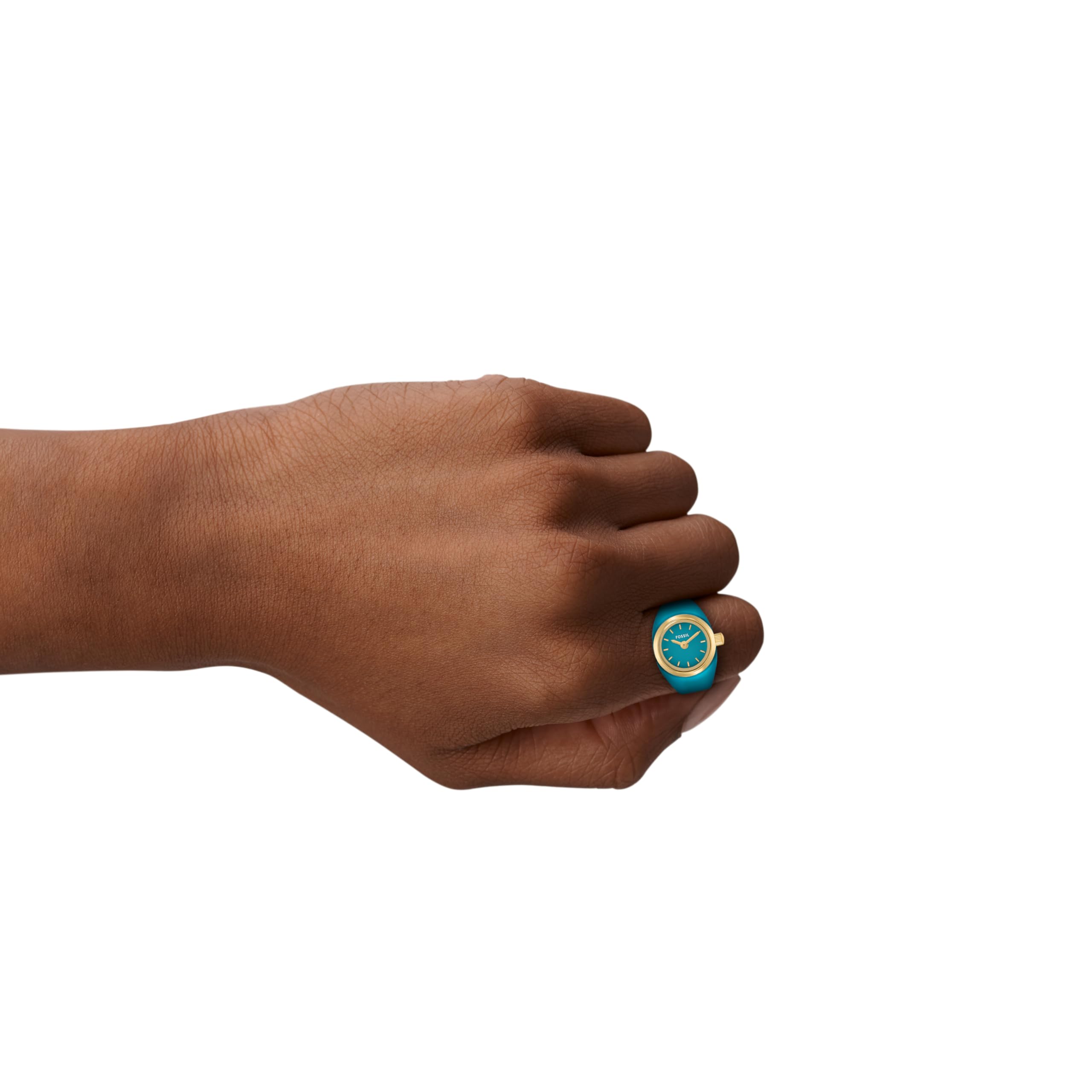 Fossil Women's Two-Hand Blue Stainless Steel Watch Ring, ES5415