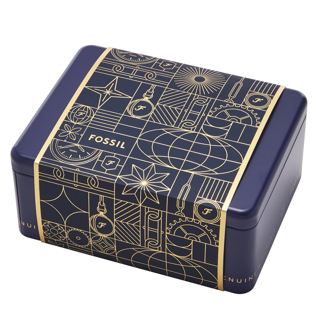 Fossil Women's Carlie Three-Hand Rose Gold-Tone Stainless Steel Watch and Bracelet Gift Set