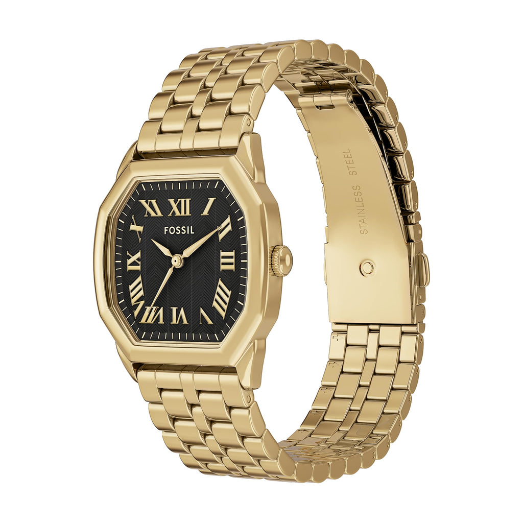 Fossil Women's Harlow Three-Hand Gold-Tone Stainless Steel Watch (Model: ES5433)