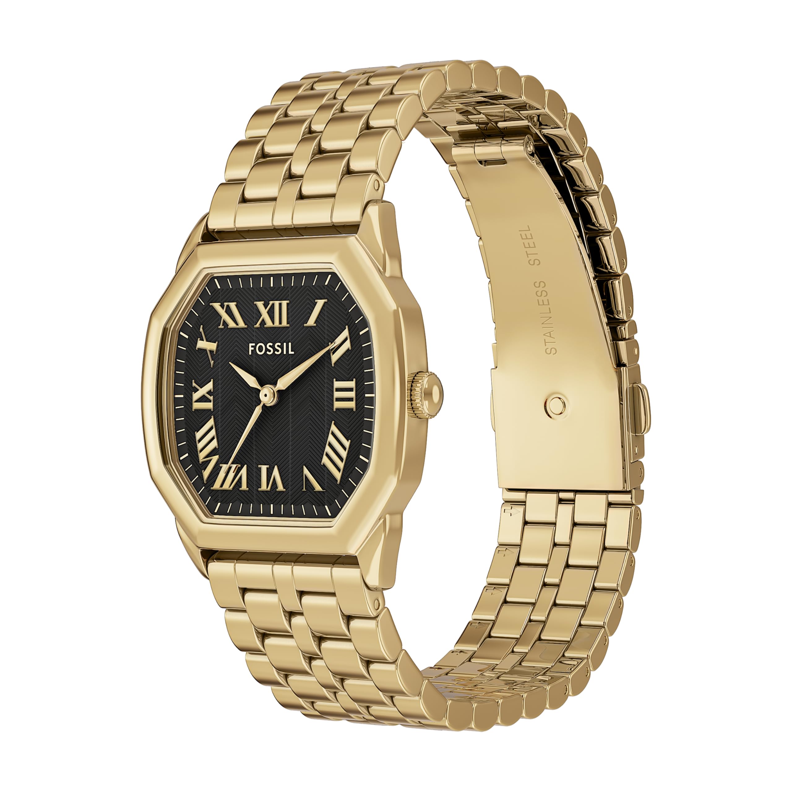 Fossil Women's Harlow Three-Hand Gold-Tone Stainless Steel Watch (Model: ES5433)