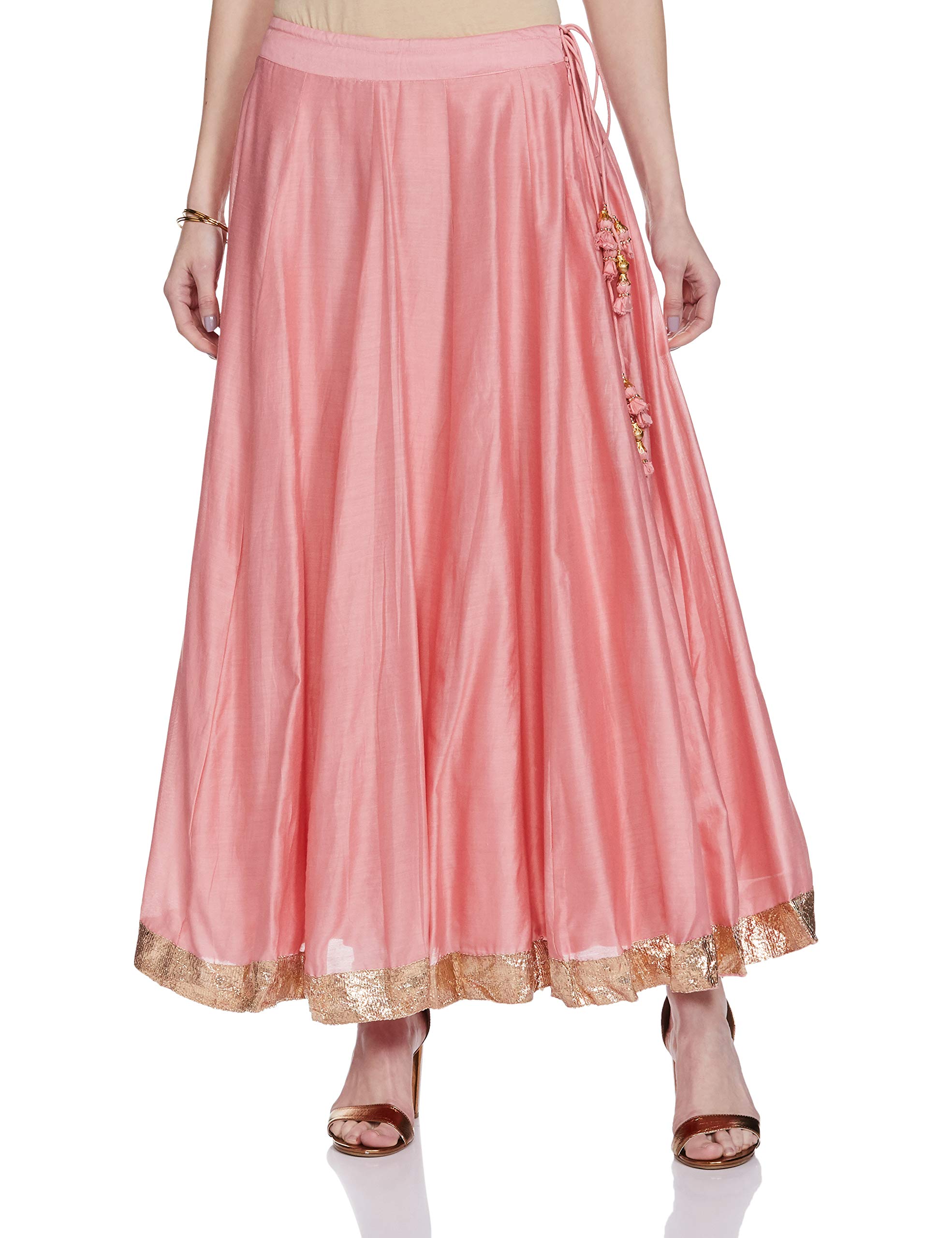 Biba Dusky Pink Front Open Anarkali Suit Set