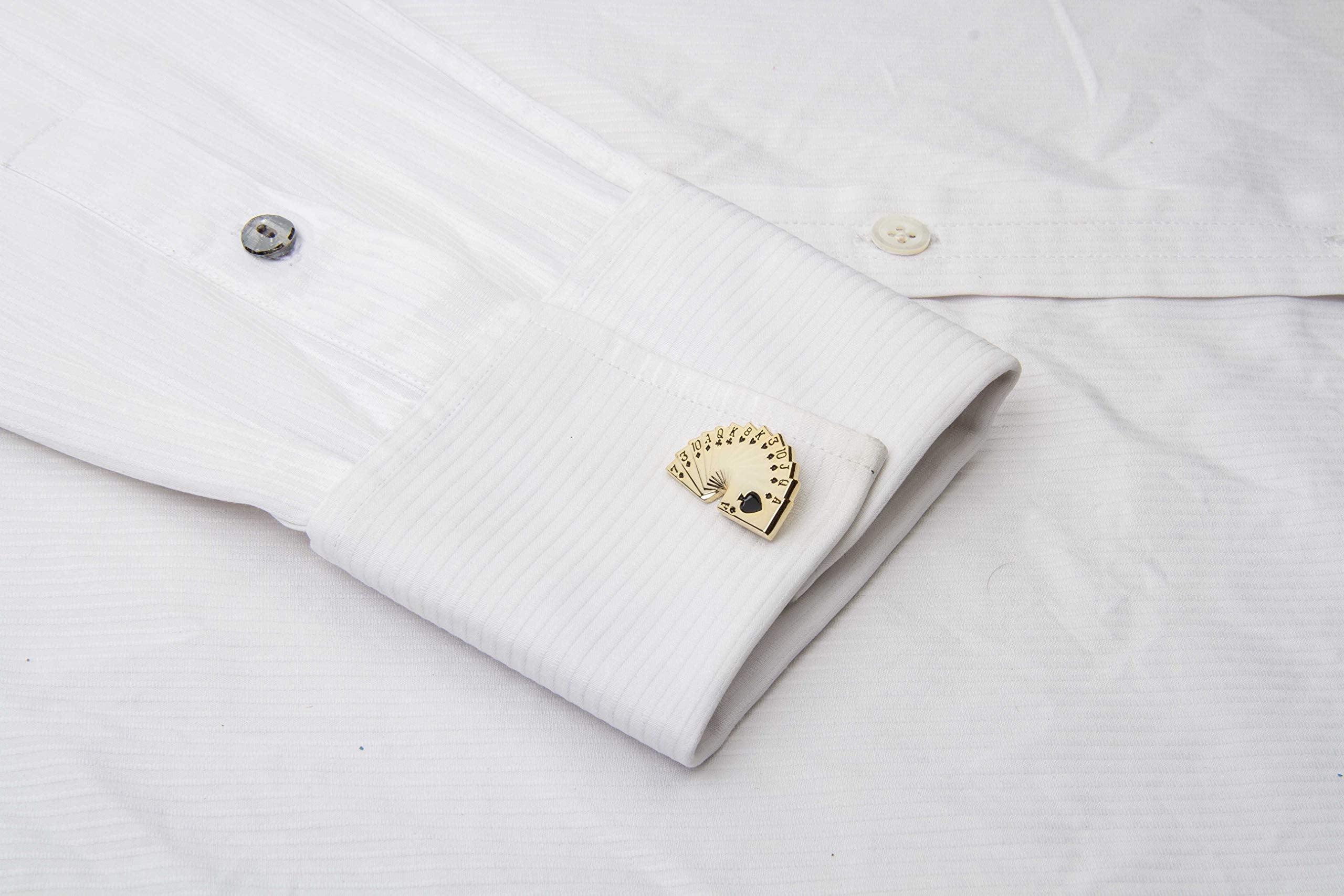 Knighthood Playing Card Cufflinks for Men Gold Shirt Cuff Links Business, Wedding Gifts with Gift Box